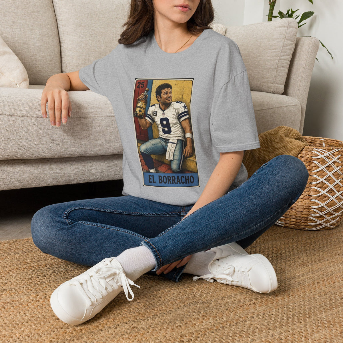 Loteria El Borracho Football Tee