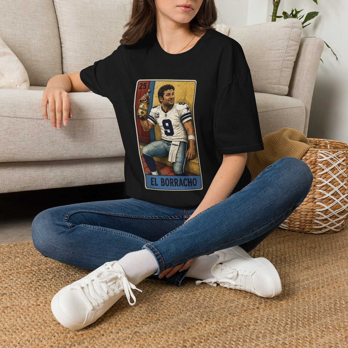 Loteria El Borracho Football Tee